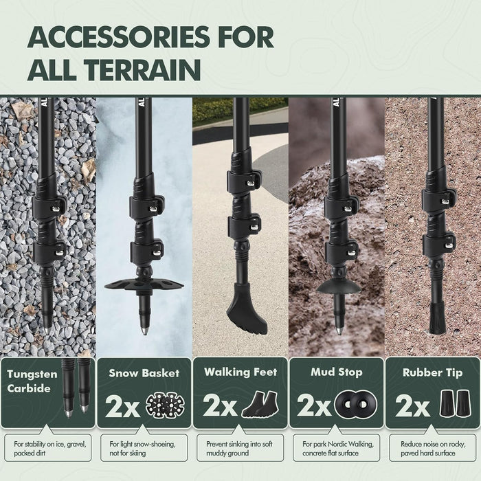 Trekking Poles 7075 Aluminum Lightweight Hiking Sticks