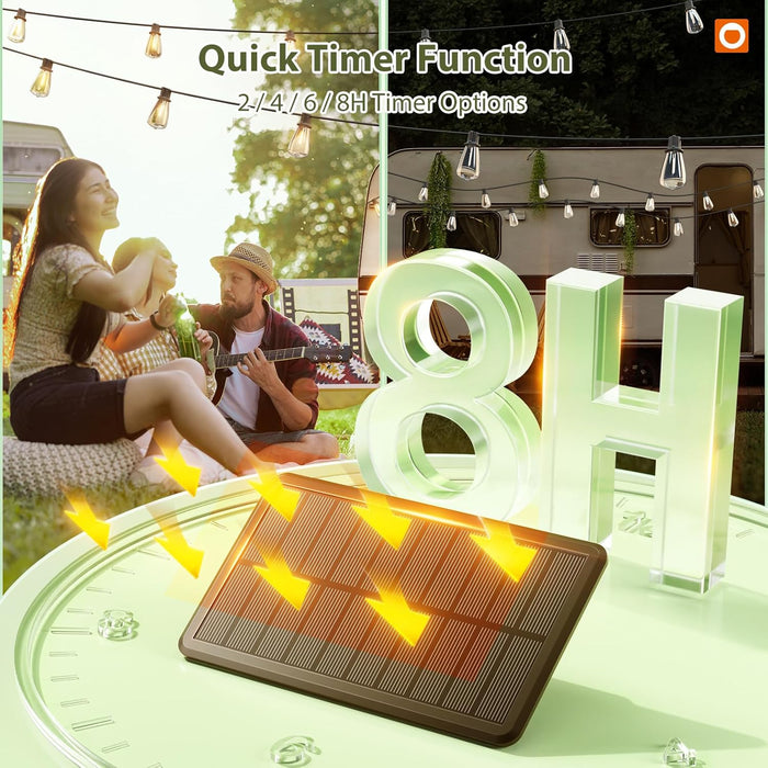 52FT(48+4) Solar String Lights Outdoor, Waterproof Dimmable 16+1 LED