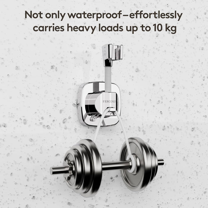 Shower Head Holder with Suction | 360° Swivel | Silver
