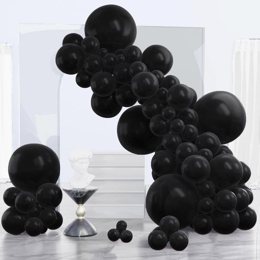 Black Balloons 140pcs Different Sizes of 18 12 10 5 Inch