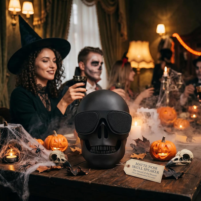 Skull Speaker, Portable Bluetooth Speakers Unique Speaker 8W Output Bass Stereo Compatible for Desktop PC/Laptop/Mobile Phone/MP3/MP4 Player for Halloween Decorations for Gift Party