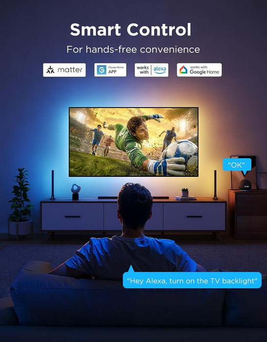 Govee TV LED Backlight 2, 14.4ft Cuttable TV Lights for 32-70 Inch TVs