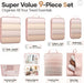 9/11 Set Compression Packing Cubes for Cruise Travel Essentials,Compressible Expandable Luggage Suitcase Organizer Bags 
