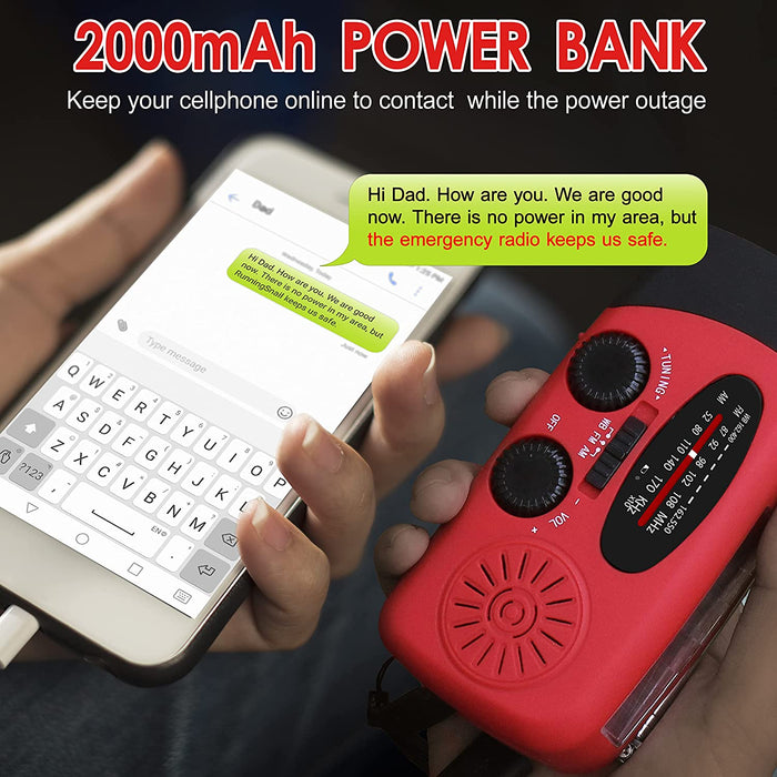 Hand Crank Radio with Flashlight, NOAA/AM/FM Emergency Radio