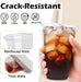 100 Pack 16 oz Clear Plastic Cups with Lids and Straws