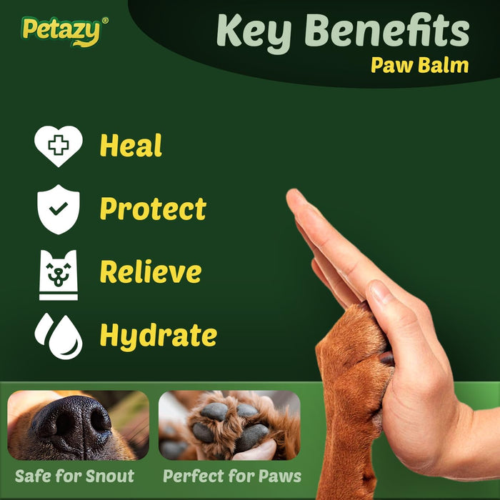 Dog Paw Balm - Itch Away, Dry, Cracked Paws & Nose, Lick-Safe, 2.1oz