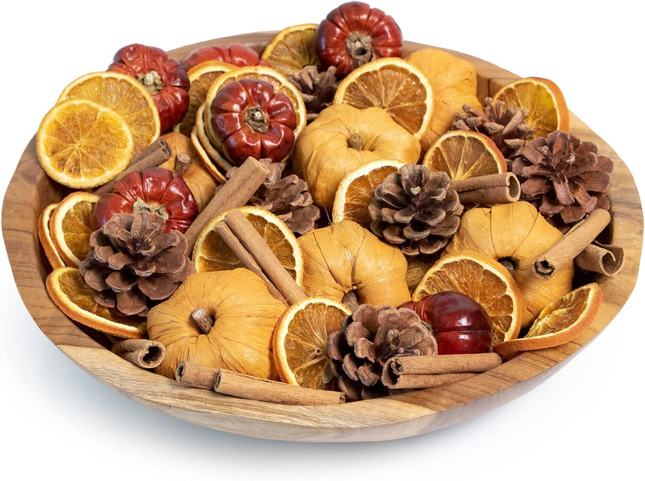 Potpourri Mini Pumpkins, Cinnamon, Orange Slices & Pumpkin Spice Fragrance Vial Included Vase & Bowl Filler (Pumpkin Spi