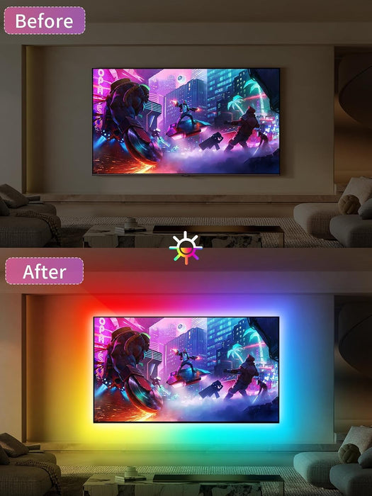 TV LED Lights, 18.0ft LED Backlight for 40-75 Inch TV Behind Lighting