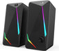 GS510 RGB Wired Desktop Speakers, 2.0 Channel Stereo Sound, Black