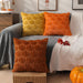 Fall Pillow Covers 18x18 2Pcs Rust Pumpkin Fall Decorations for Home