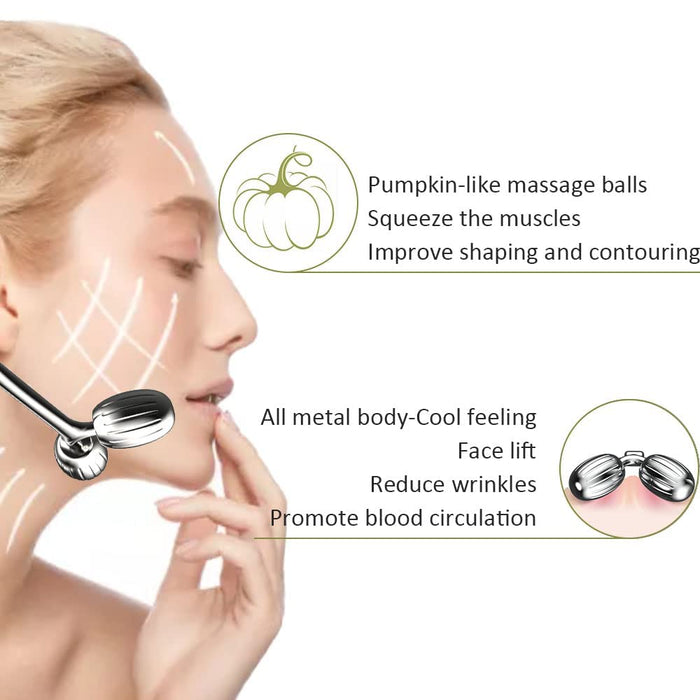 Gua Sha Facial Tools and Face Roller Set, Facial Massage Tool for Women’s Skincare Routine,Cooling Stainless Steel Face Sculpting Eyes Roller Guasha for Daily Use or Self-Care Gift for Women
