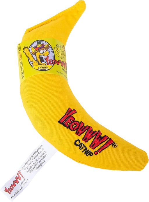 Catnip Chi-CAT-a Banana Toy for Cats - 7 Inches - Durable Cotton Twill - Made in the USA - Stuffed with Organically Grow