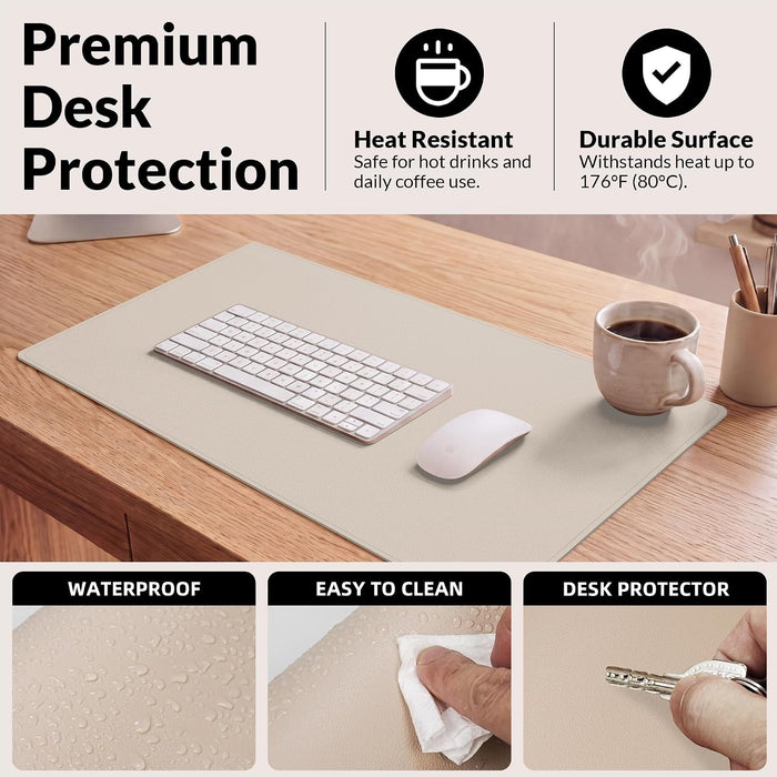 Desk Mat, Beige, 23.6" x 13.8", Desk Pad Protector