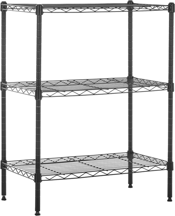 3-Shelf Adjustable Heavy Duty Steel Wire Rack Storage Shelving Organizer with Storage Space, Versatility and Ease of Use