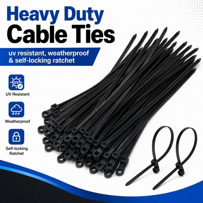 200 Pack 6 Inch Plastic Zip Ties with Screw Holes