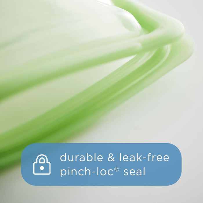 Premium Reusable Silicone Food Storage Bags, 3-Pack, Clear