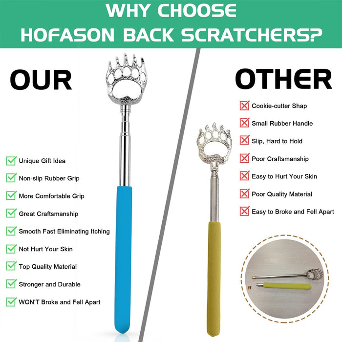 6 Pack Back Scratcher, Stocking Stuffers for Men Women Adults
