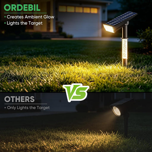 Solar Spot Lights Outdoor Waterproof, Warm White 2 Pack