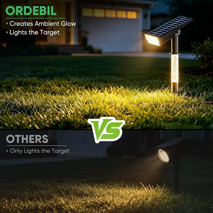 Solar Spot Lights Outdoor Waterproof, Warm White 2 Pack