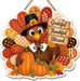 Thanksgiving Decorations - Turkey Pumpkin Wooden Sign for Front Door