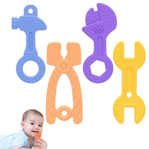 Baby Teether Toy Silicone Teething Toys for 0-12 Months Tool Shape