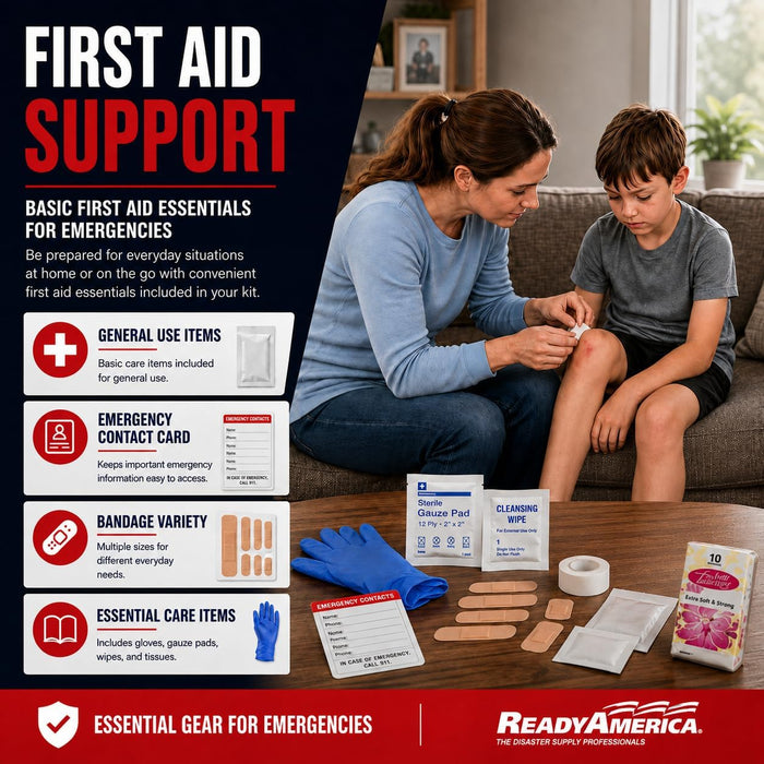 70180 72 Hour Emergency Kit, 1-Person, 3-Day Backpack, Includes First Aid Kit, Survival Blanket, Emergency Food Portable Disaster Preparedness Go-Bag for Earthquake, Fire, Flood