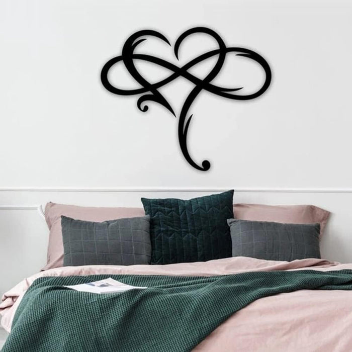 Infinity Heart Wall Decor, Unique Infinity Heart Metal Art Wall Decor Love Sign Steel Wall Plaques Bedroom Ornaments for