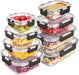 8 Pack Glass Food Storage Containers with Lids, Meal Prep Containers, Airtight Bento Boxes with Leak Proof Locking for M