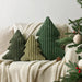 Christmas Decorations Plush Throw Pillows: Soft Green Velvet Christmas Tree Shaped Pillow, Cute Rustic Stuffed Cushion X