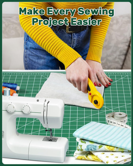 Self Healing Cutting Mat, 23" x 35", Large Double-Sided Rotary Cutting Mat for Sewing, Quilting, Scrapbooking, Fabric & 