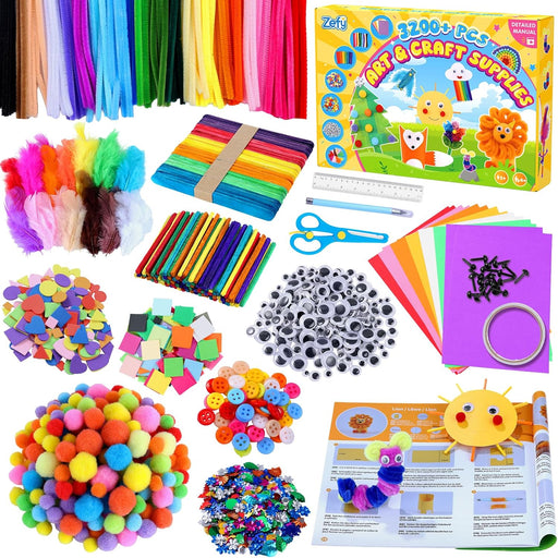 3200+ Pcs Arts and Crafts Supplies for Kids, All in One Craft Kits