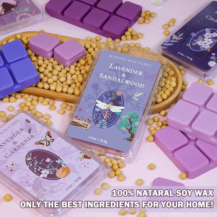 Wax Melts, Fall Scented Soy Wax Cubes, Lavender Scent for Sleep