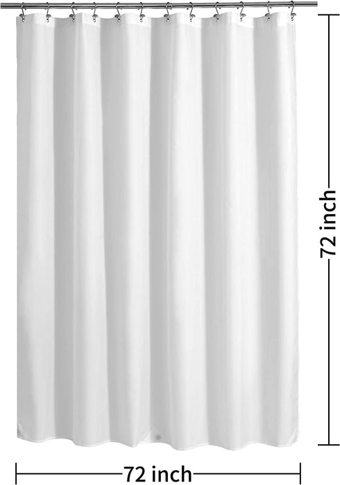 Waterproof Fabric Shower Curtain or Liner White, 72x72