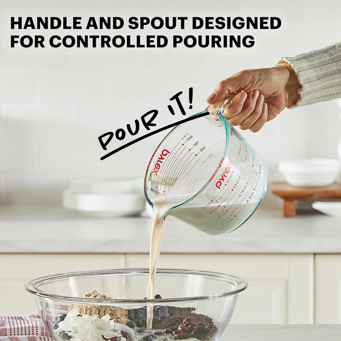 Essentials (3-Pack) Glass Measuring Cups Set (1, 2 & 4 Cup)