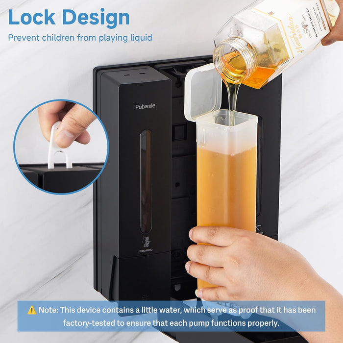 Shampoo and Conditioner Dispenser - Shower Soap Dispenser Wall Mounted No Drill - Shampoo Conditioner Body Wash Dispense