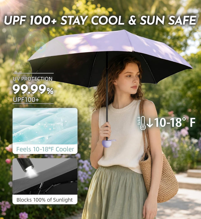 Umbrella Travel Size Mini Umbrella with UPF 100+ UV Rain Protection