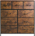 Tall Dresser for Bedroom, 9 Drawer Chest of Drawers, Rustic Brown