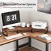 Dual Monitor Stand Riser, Computer Monitor Stand for PC,Rustic Brown