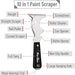 Bates- Paint Scraper, 10 in 1 Painters Tool, Scraper for Wood