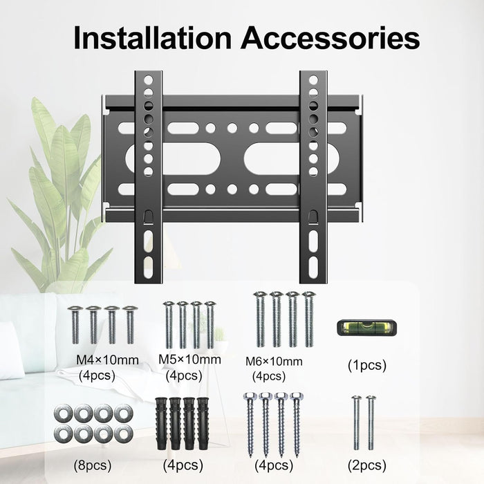 Fixed TV Wall Mount for 14-42" TVs Low Profile Wall Mount TV Bracket