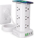 6FT Power Strip Tower with Wireless Charger,Surge Protector with 12 Outlets