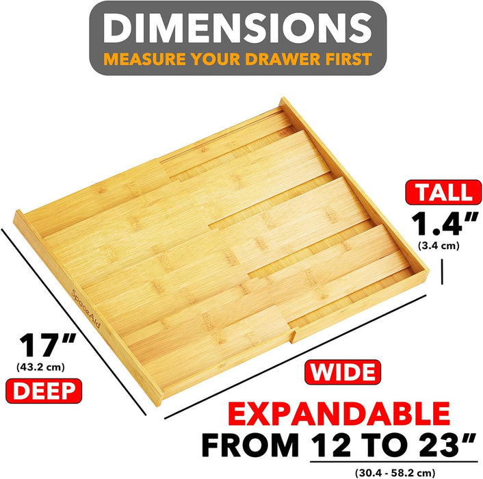 Bamboo Spice Drawer Organizer, (Need 3" Deep Drawer) Expandable 4 Tier Spices Rack for Cabinet, Kitchen Seasoning Storag