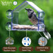 Nature’s Way Crystal Window Seed Feeder with 4 Secure Suction Cup Mount, Clear 2-Cup Capacity Hanging Bird Feeder for Cl