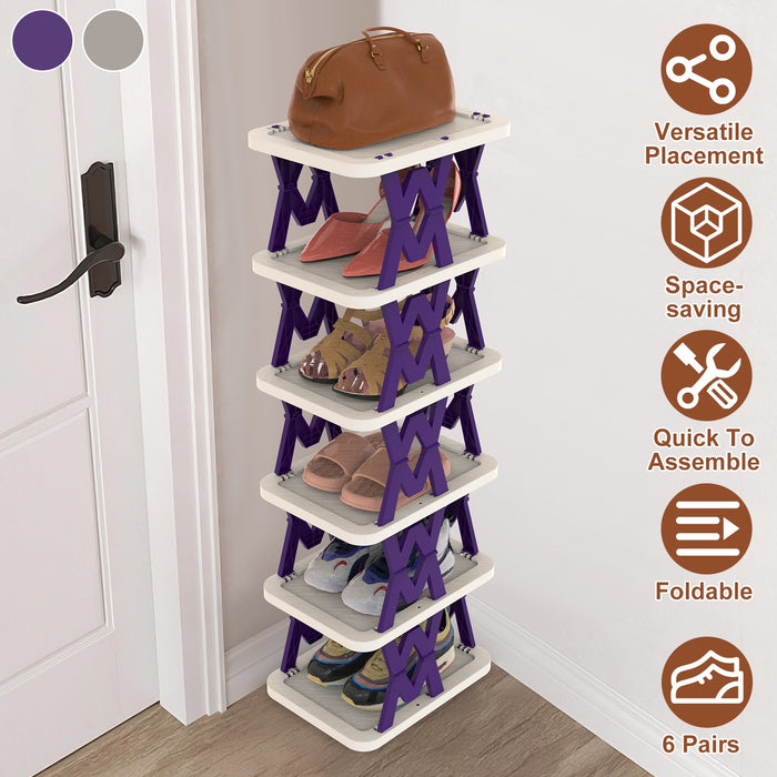 Six-Tier Foldable Shoe Rack