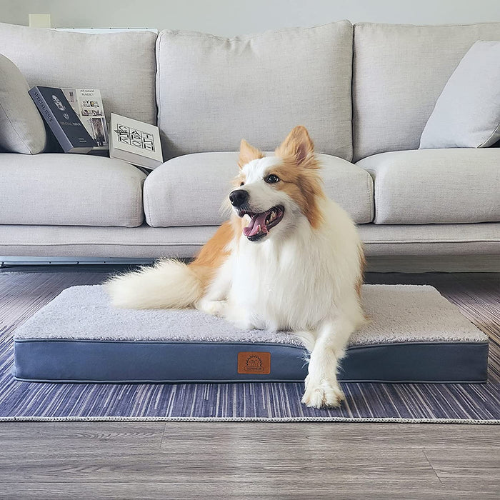 Washable Orthopedic Large Dog Bed with Removable Cover, Pet Bed Mat