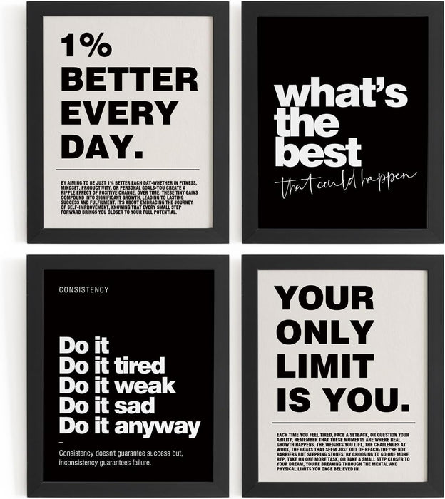 Motivational Inspirational Office Wall Art Decor Prints Set of 4