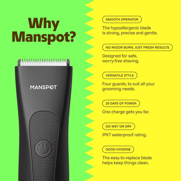 Manscape Groin & Body Hair Trimmer for Men, Electric Pubic Shaver