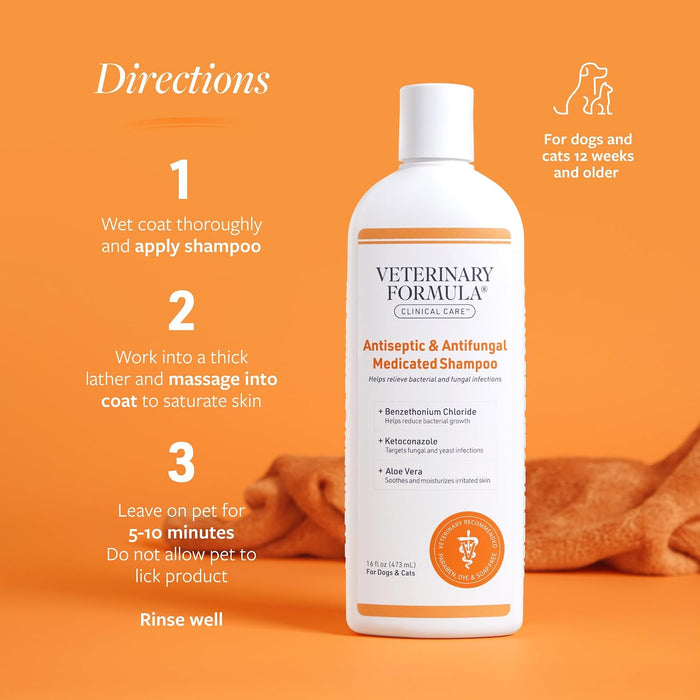 Clinical Care Antiseptic & Antifungal Shampoo, 16 oz
