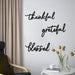 Thankful Grateful Blessed Letter Sign Metal Wall Decor, 3 Piece Black Letters Wall Art for Bathroom Bedroom Metal Words Wall Decor for Home Decor