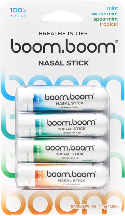 Nasal Stick, Essential Oils + Menthol Inhaler, Variety 4 Pack